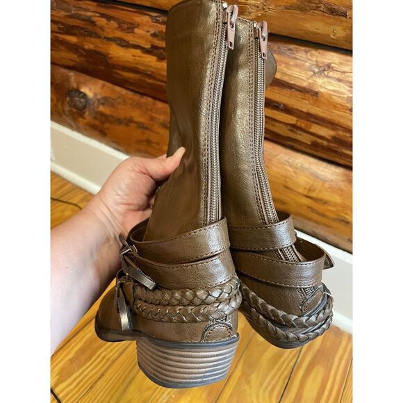 Pierre Dumas Kids Brown Leather Western Cowboy Boots Size 4 - Picture 5 of 10